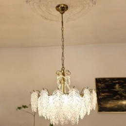 Elegant Hänglampa I Glas Bladhängande Ljus