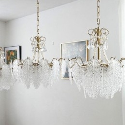Elegant Hänglampa I Glas Bladhängande Ljus