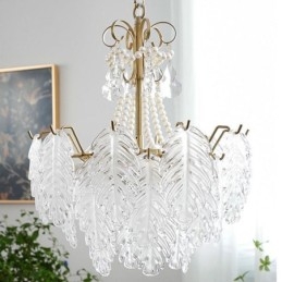 Elegant Hänglampa I Glas Bladhängande Ljus
