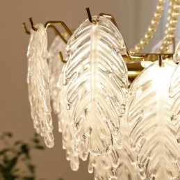 Elegant Hänglampa I Glas Bladhängande Ljus