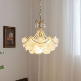 European Glass Pendel Light Elegant Pilgrimsmussla Hanging Light