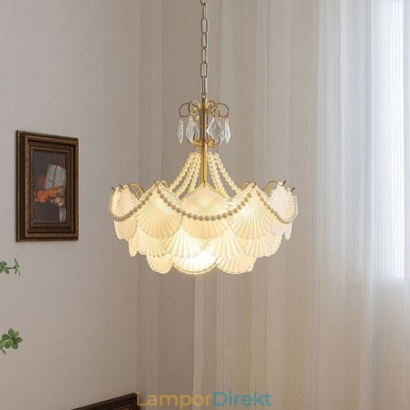 European Glass Pendel Light Elegant Pilgrimsmussla Hanging Light European Glass Pendel Light Elegant Pilgrimsmussla Hanging Light