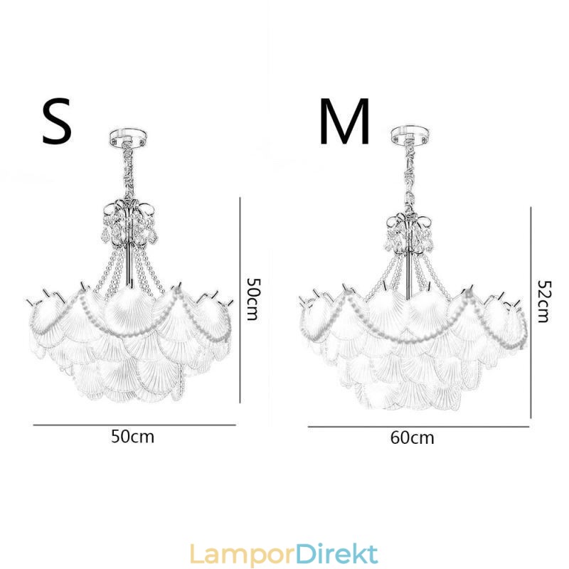 European Glass Pendel Light Elegant Pilgrimsmussla Hanging Light