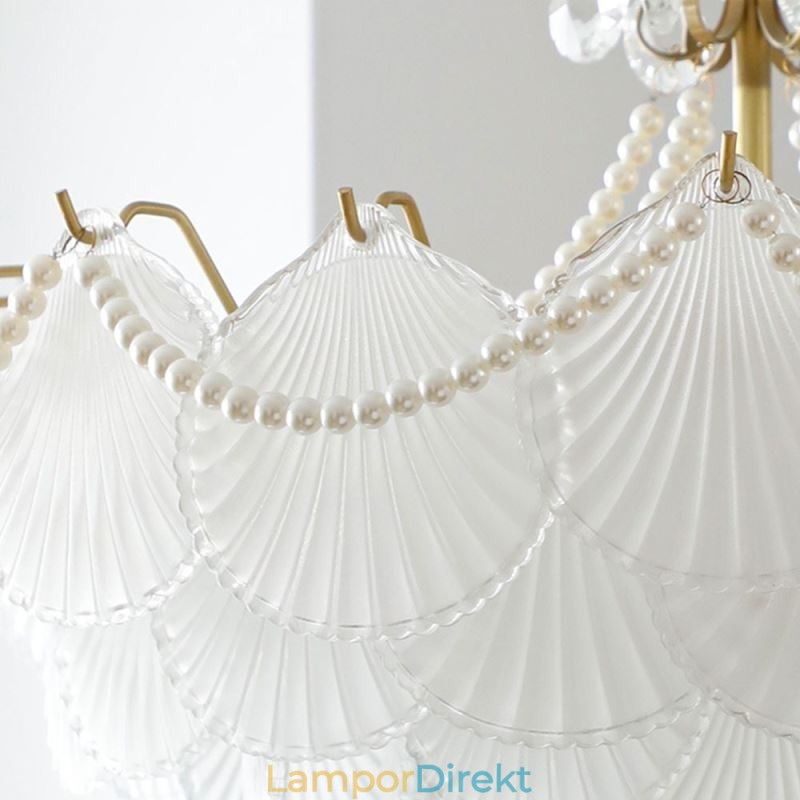 European Glass Pendel Light Elegant Pilgrimsmussla Hanging Light
