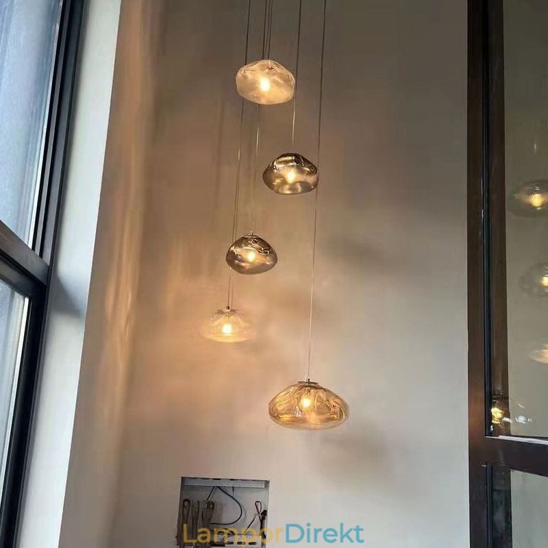 Creative Nordic Pendelljus Glas Ljuskrona Art Hanging Light