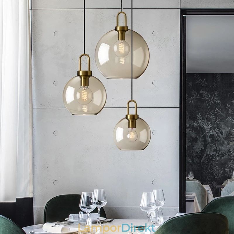 3 Ljus Taklampa Med Glasskärm Island