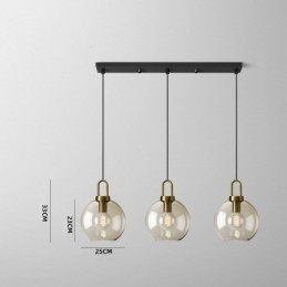 3 Ljus Taklampa Med Glasskärm Island
