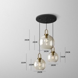 3 Ljus Taklampa Med Glasskärm Island