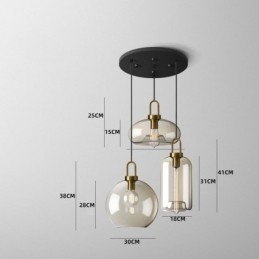 3 Ljus Taklampa Med Glasskärm Island