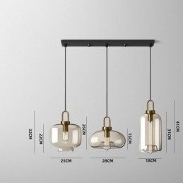 3 Ljus Taklampa Med Glasskärm Island