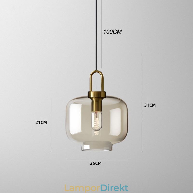 3 Ljus Taklampa Med Glasskärm Island