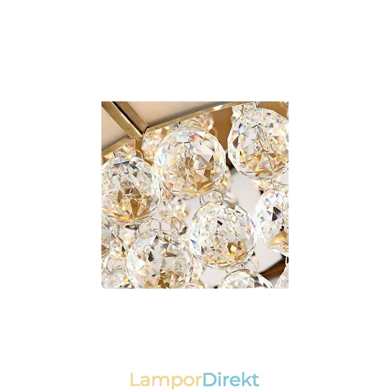 Traditionell Klassisk Rustik Lodge Kristall Mässing Metall Flush Mount