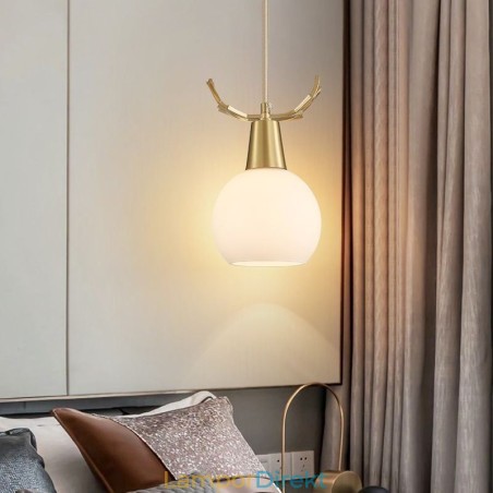 Modern Enkel Koppar Hänglampa Antler Hängande Ljus Modern Enkel Koppar Hänglampa Antler Hängande Ljus