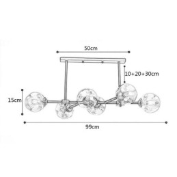 6 Ljus Modern Glastaklampa Magic Bean Ljusarmatur