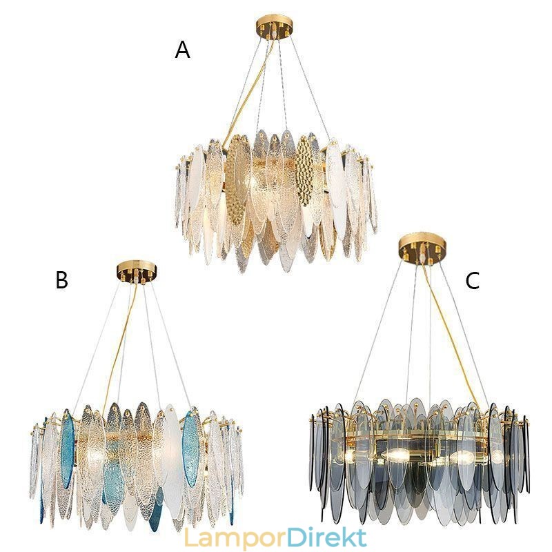 Samtida Elegant Taklampa I Glas