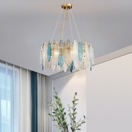 Samtida Elegant Taklampa I Glas