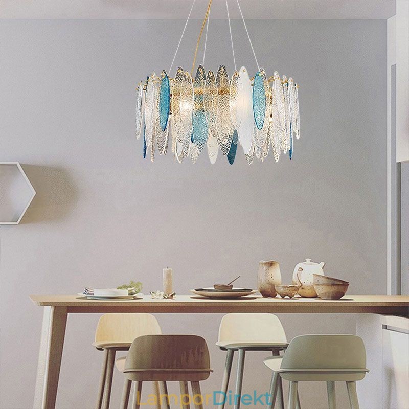 Samtida Elegant Taklampa I Glas