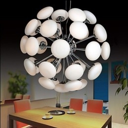 Modernyestaurant Lampa Enkel Cirkulär Glaskonst Pendellampa Europeisk Stil