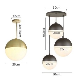 Modern Glaskula Pendel Light Island Idéer Lampa