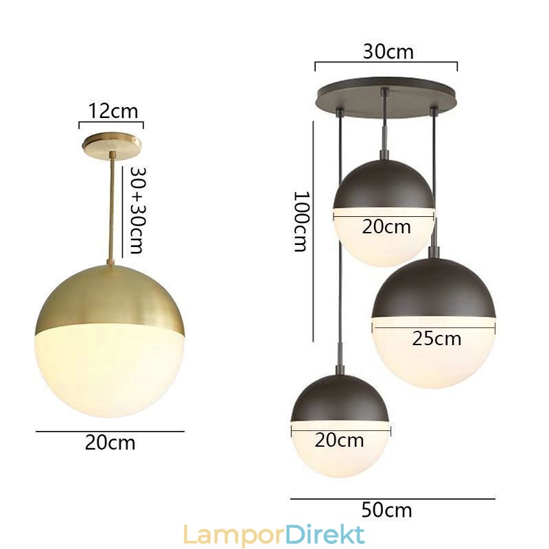 Modern Glaskula Pendel Light Island Idéer Lampa