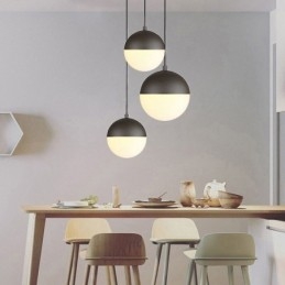 Modern Glaskula Pendel Light Island Idéer Lampa