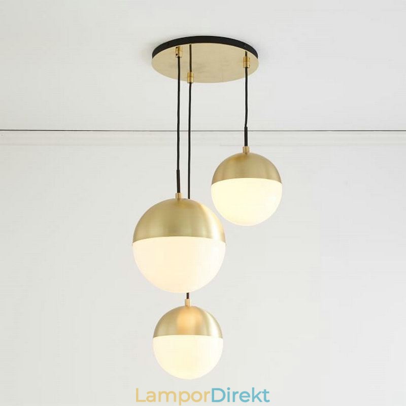 Modern Glaskula Pendel Light Island Idéer Lampa