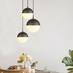 Modern Glaskula Pendel Light Island Idéer Lampa
