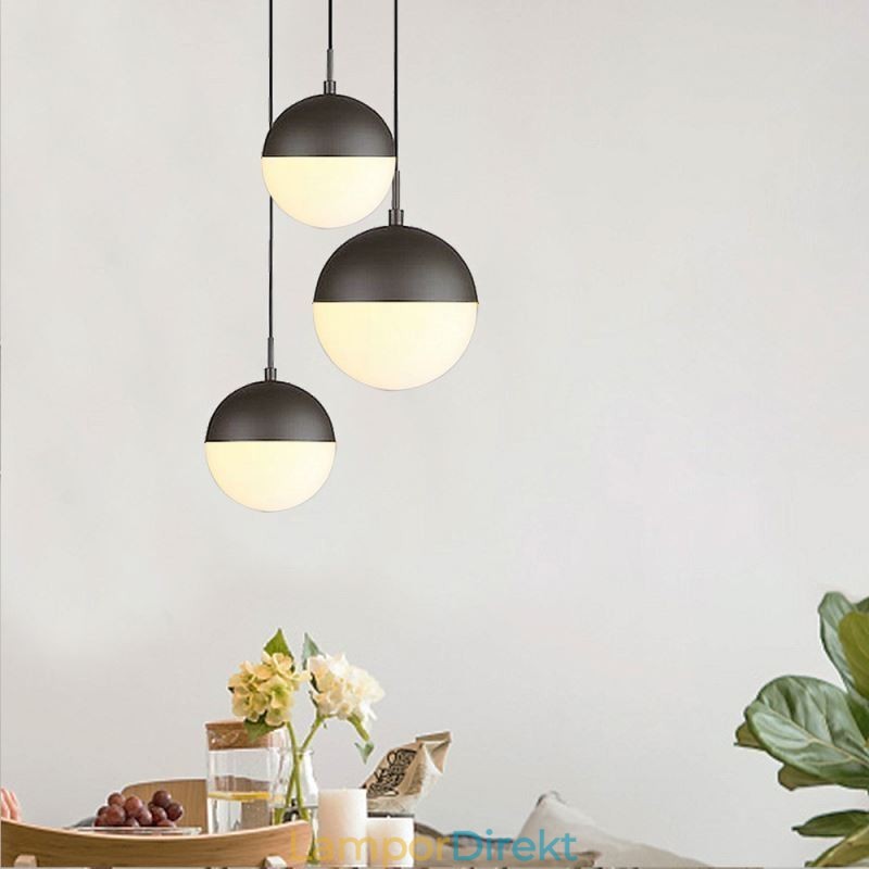 Modern Glaskula Pendel Light Island Idéer Lampa