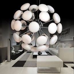 Modernyestaurant Lampa Enkel Cirkulär Glaskonst Pendellampa Europeisk Stil