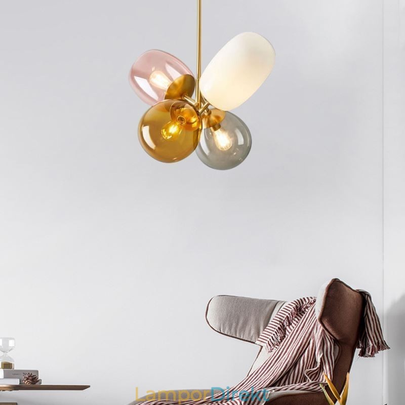 Nordic Unique Pendelljus Färgat Glas Princess Balloon Light Barn