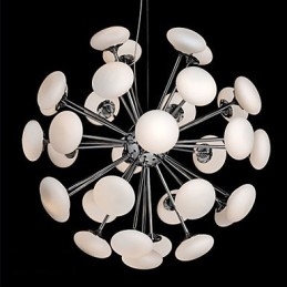 Modernyestaurant Lampa Enkel Cirkulär Glaskonst Pendellampa Europeisk Stil