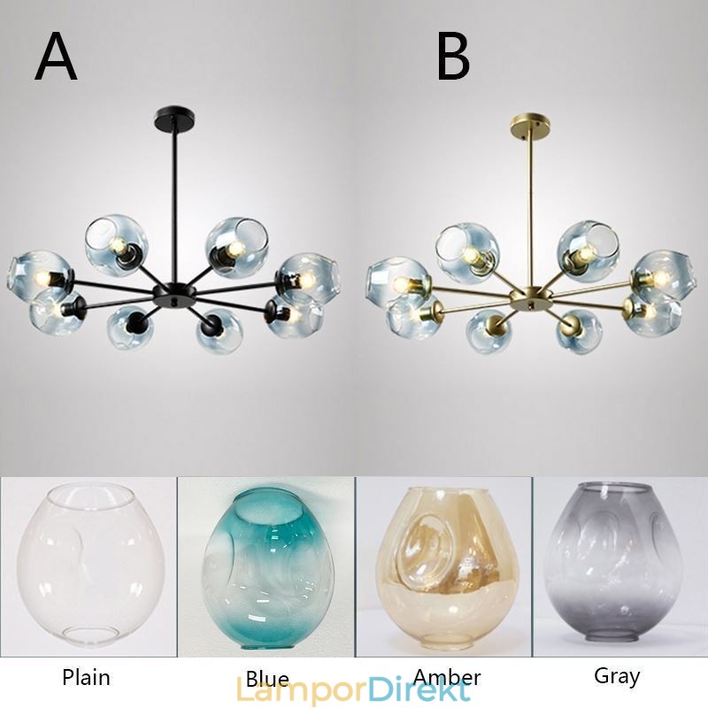 Nordic Glass Pendel Light Magic Bean Shape Lampa Ljuskrona Belysning