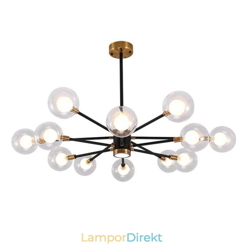 Nordic Glass Pendelljus Mjölkvit Rund Lampa Ljuskrona Belysning