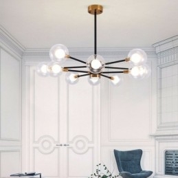 Nordic Glass Pendelljus Mjölkvit Rund Lampa Ljuskrona Belysning