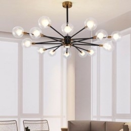 Nordic Glass Pendelljus Mjölkvit Rund Lampa Ljuskrona Belysning