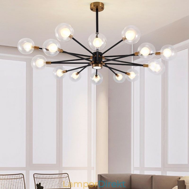 Nordic Glass Pendelljus Mjölkvit Rund Lampa Ljuskrona Belysning