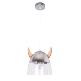 Klassisk Glas Taklampa Trä Horn Lampa Creative Lighting