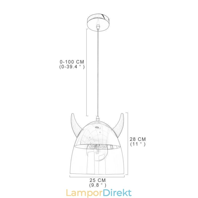 Klassisk Glas Taklampa Trä Horn Lampa Creative Lighting