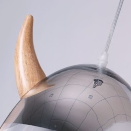 Klassisk Glas Taklampa Trä Horn Lampa Creative Lighting