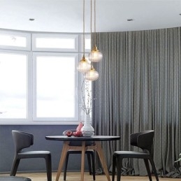 Glas Taklampa Klar Rund Ribbad Pumpa Form Lampa 1 Ljus
