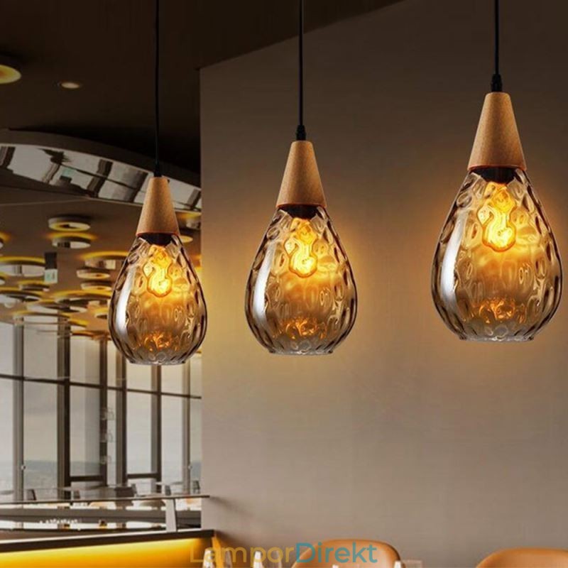 Taklampa Teardrop Glass Skärm Lamp Light
