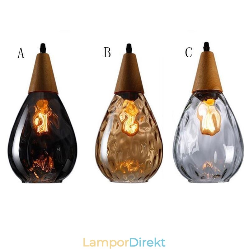 Taklampa Teardrop Glass Skärm Lamp Light