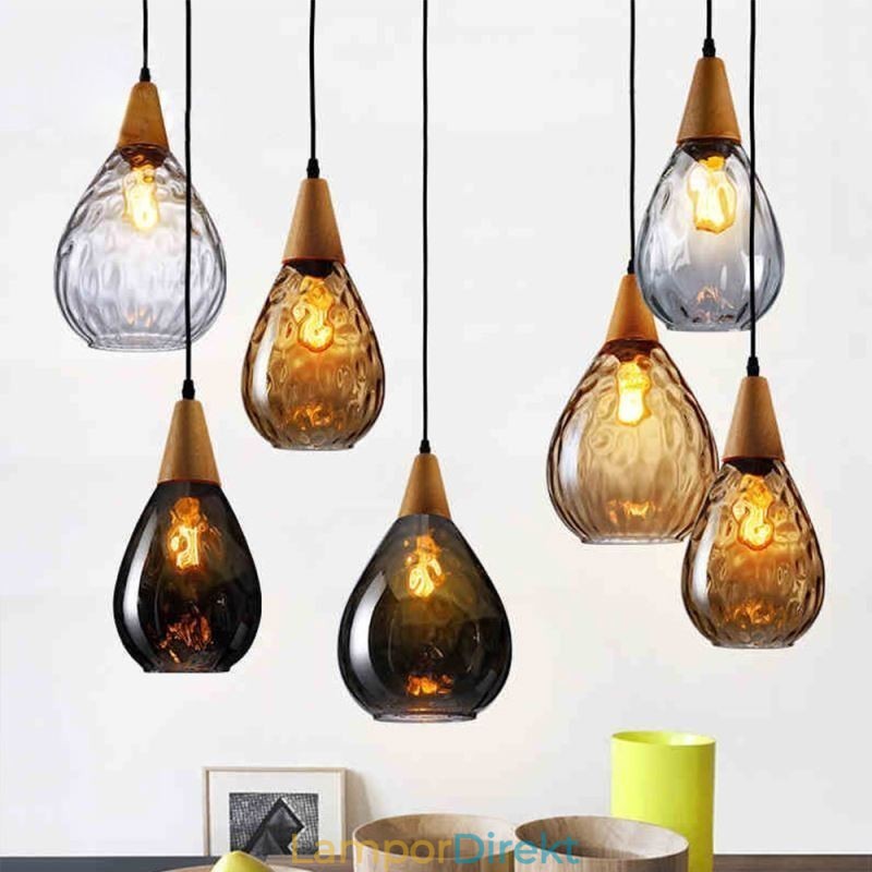 Taklampa Teardrop Glass Skärm Lamp Light