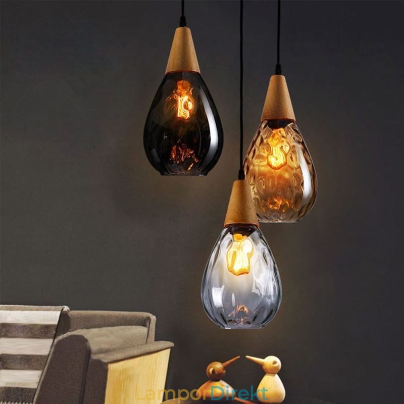 Taklampa Teardrop Glass Skärm Lamp Light