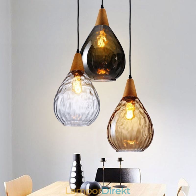 Taklampa Teardrop Glass Skärm Lamp Light