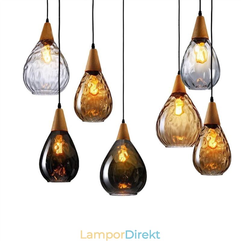 Taklampa Teardrop Glass Skärm Lamp Light