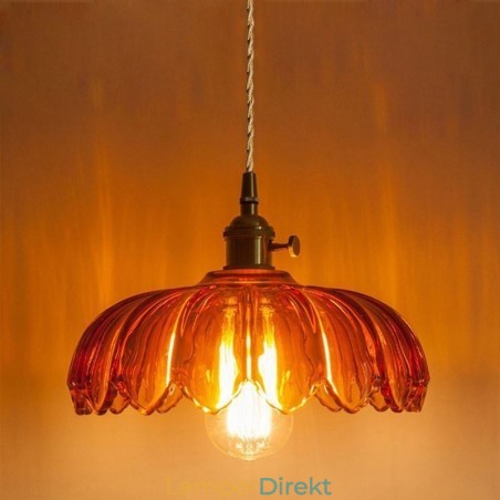 Modern Retro Glashängande Belysning Blomsterskärmslampa Med Vridströmbrytare Modern Retro Glashängande Belysning Blomsterskärmslampa Med Vridströmbrytare