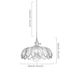 Modern Retro Glashängande Belysning Blomsterskärmslampa Med Vridströmbrytare