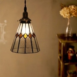 Rustik Taklampa Pendellampa I Målat Glas