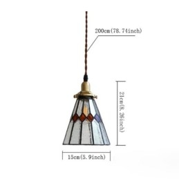 Rustik Taklampa Pendellampa I Målat Glas